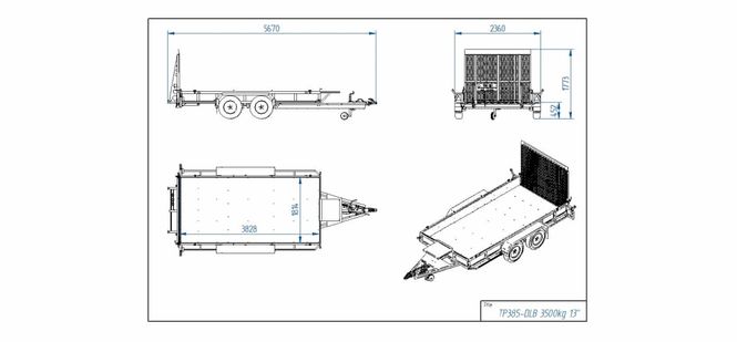 Hovedbilde Tiki Maskinhenger TP385-DLB 3500kg