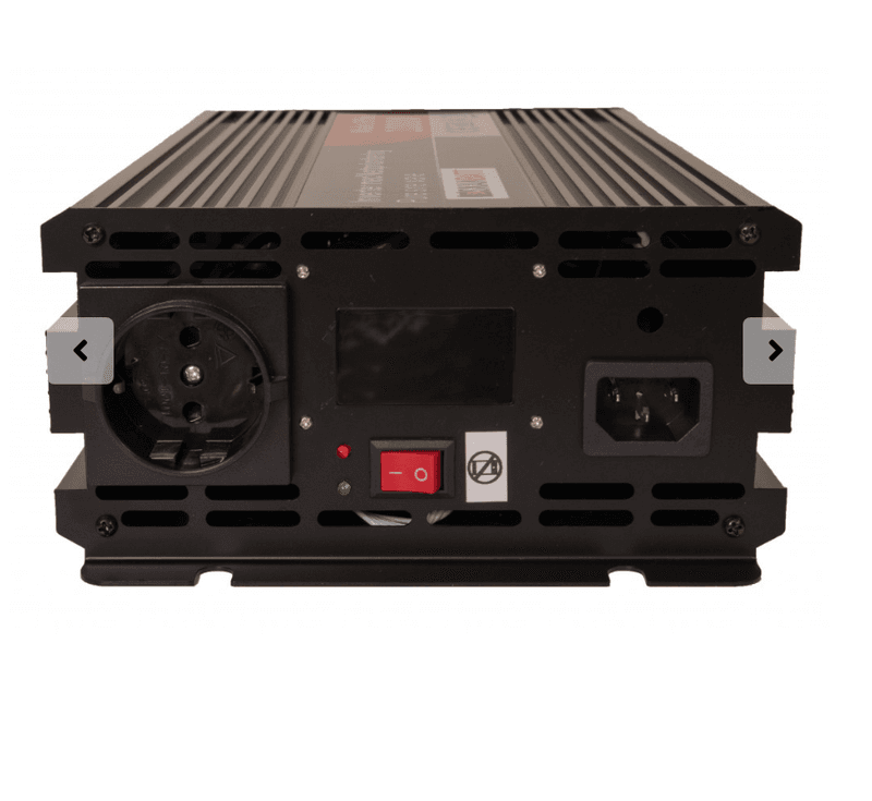 SKANBATT Inverter 12V 1000W Ren Sinus med Nettprioritering og Trådløs Fjernkontroll